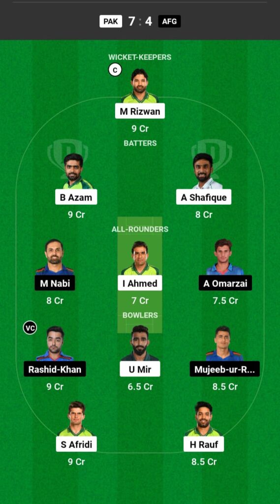 PAK vs AFG Dream11