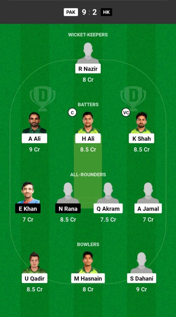 PAK vs HK Dream11