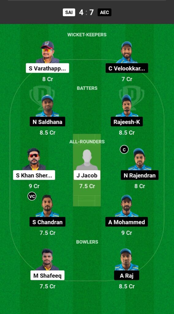 SAI vs AEC Dream11