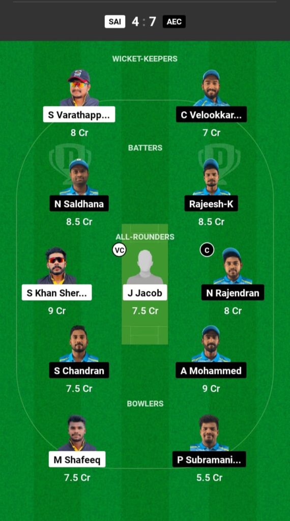 SAI vs AEC Dream11