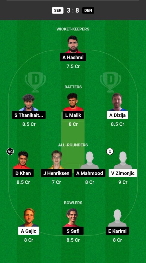 SER vs DEN Dream11