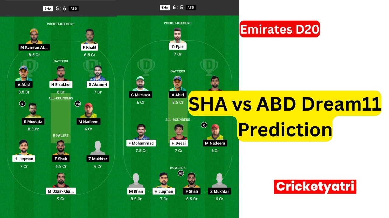 SHA vs ABD Dream11