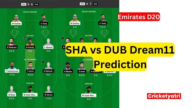 SHA vs DUB Dream11