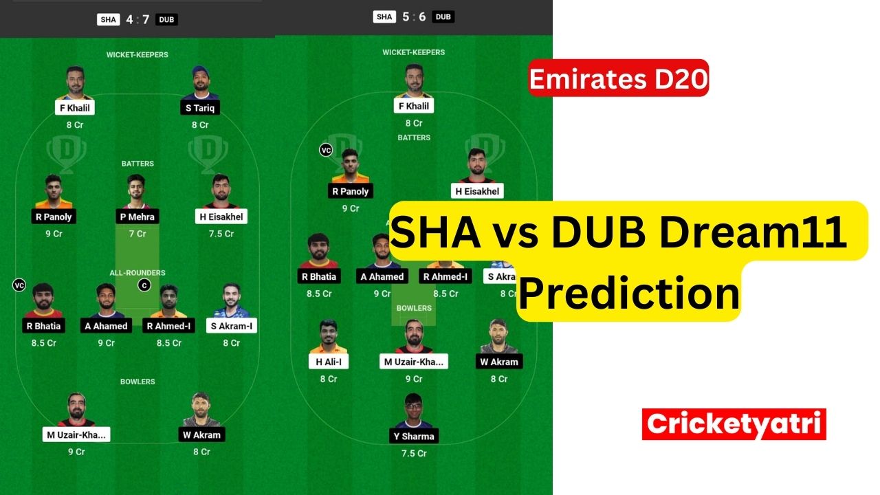 SHA vs DUB Dream11