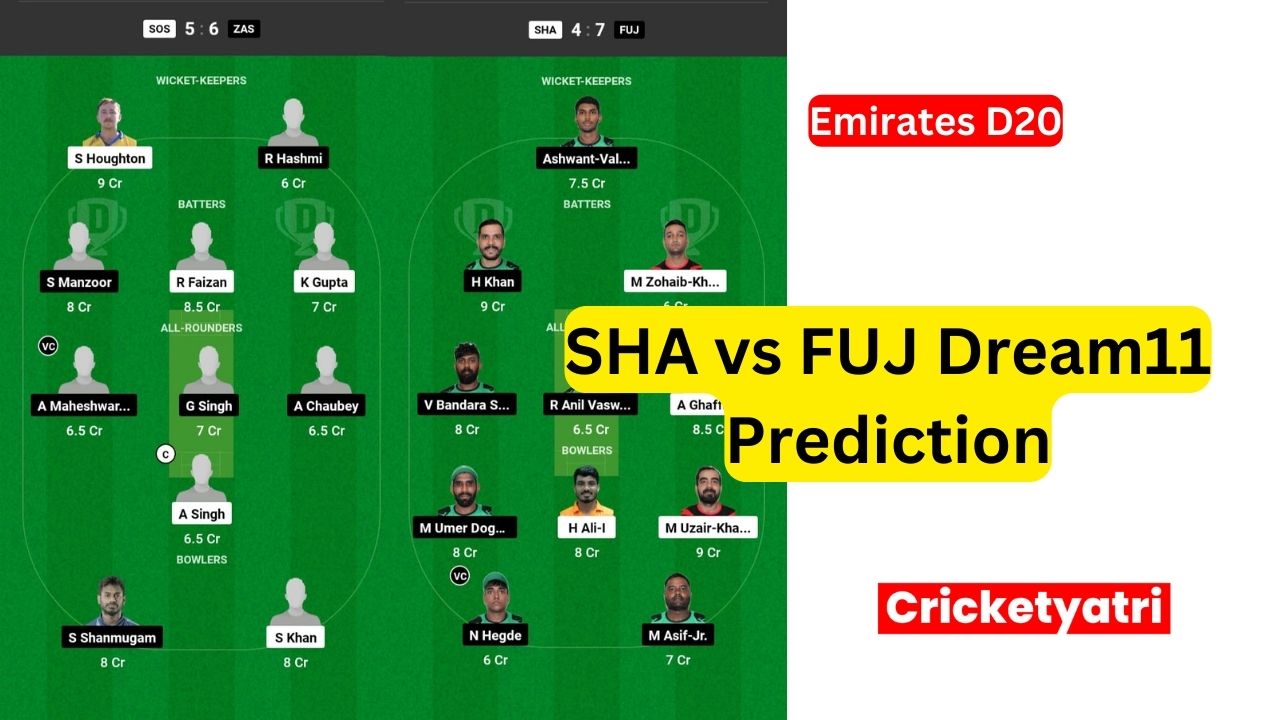 SHA vs FUJ Dream11