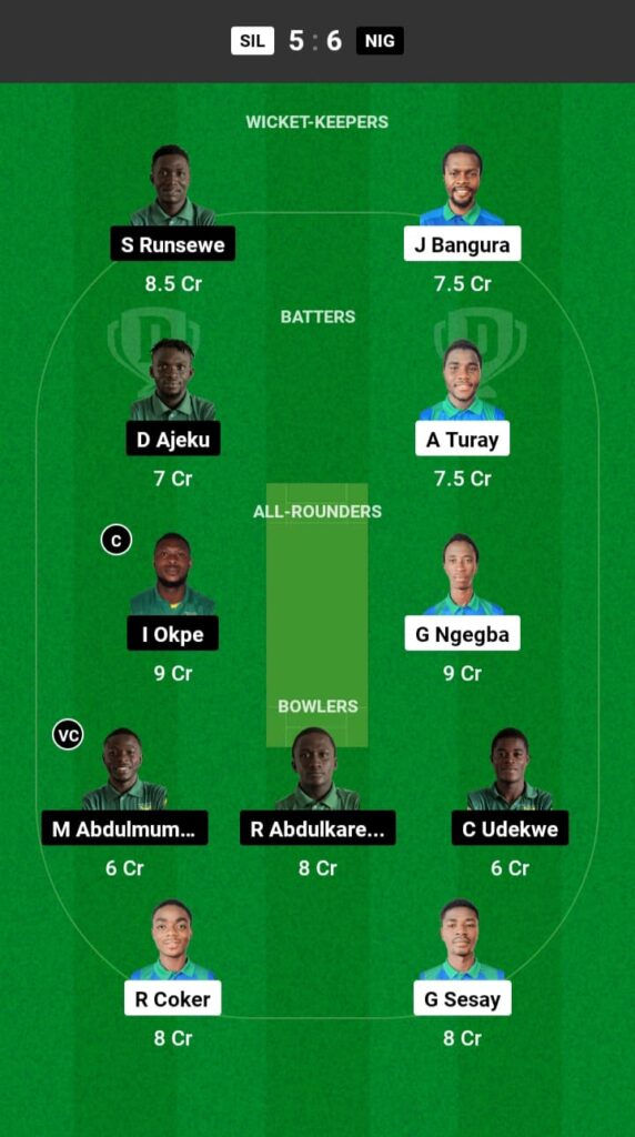 SIL vs NIG Dream11