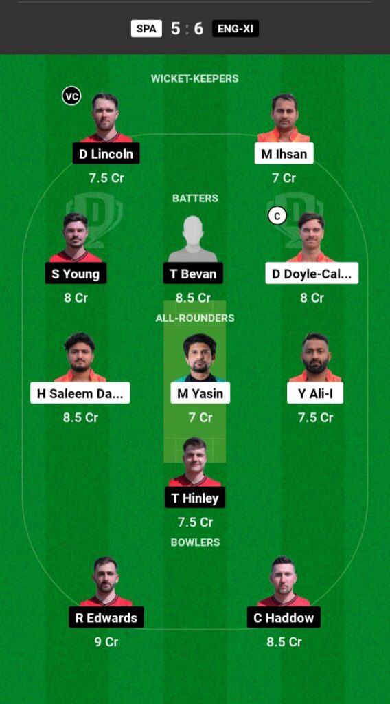 SPA vs ENG-11 Dream11