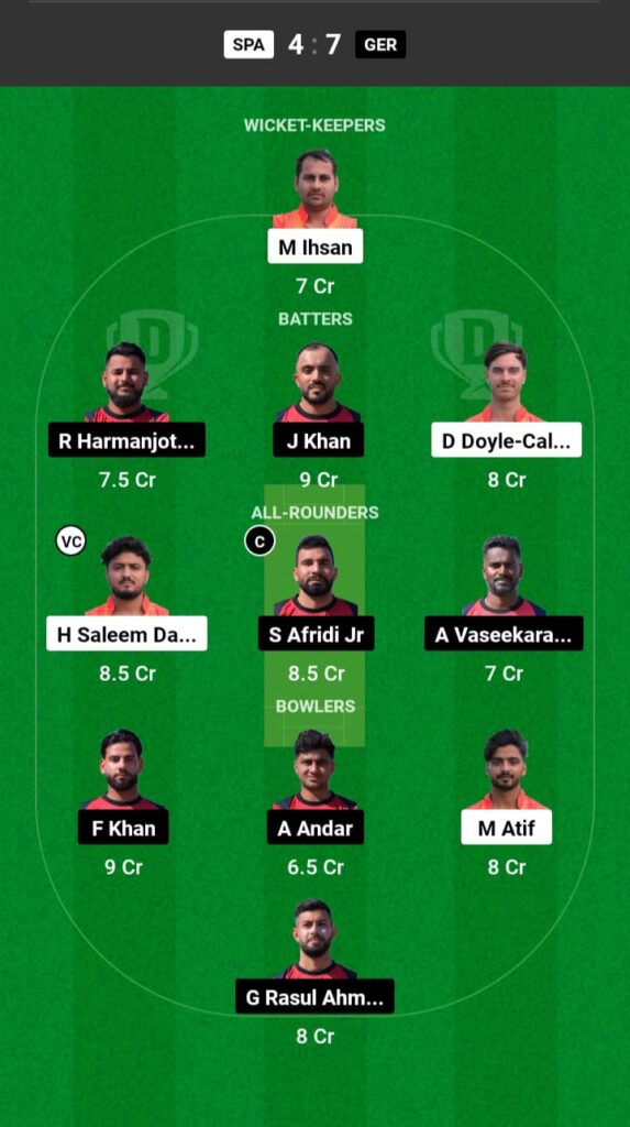 SPA vs GER Dream11