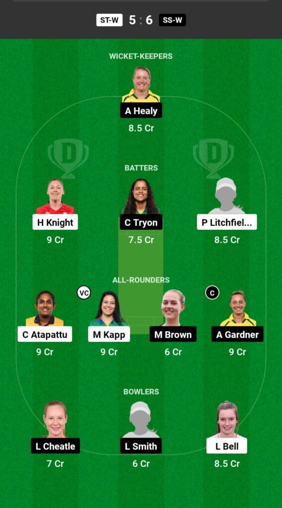 ST-W vs SS-W Dream11