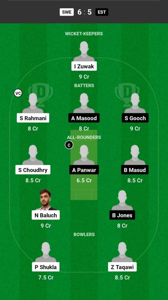 SWE vs EST Dream11