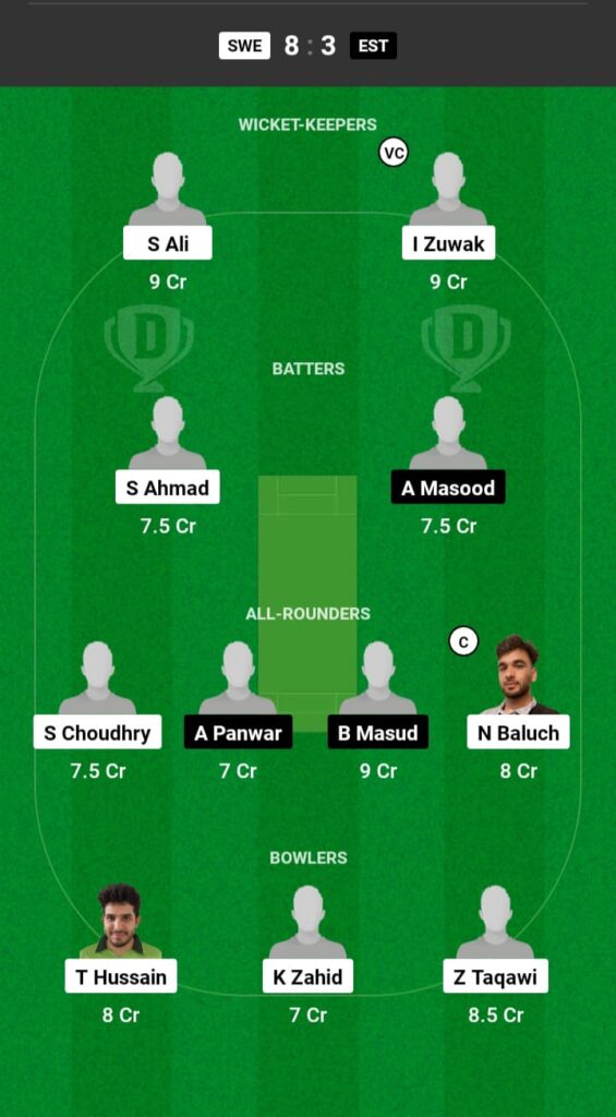 SWE vs EST Dream11