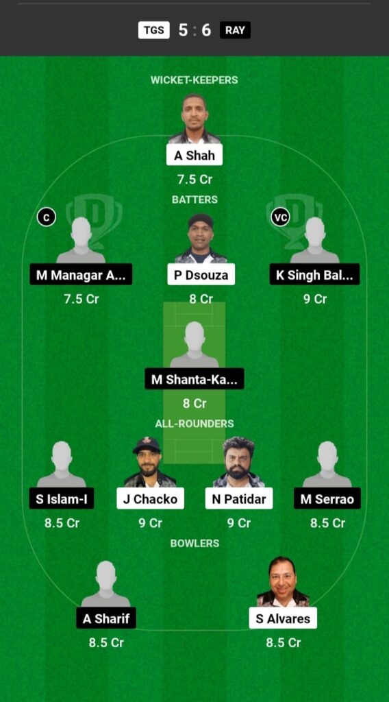 TGS vs RAY Dream11