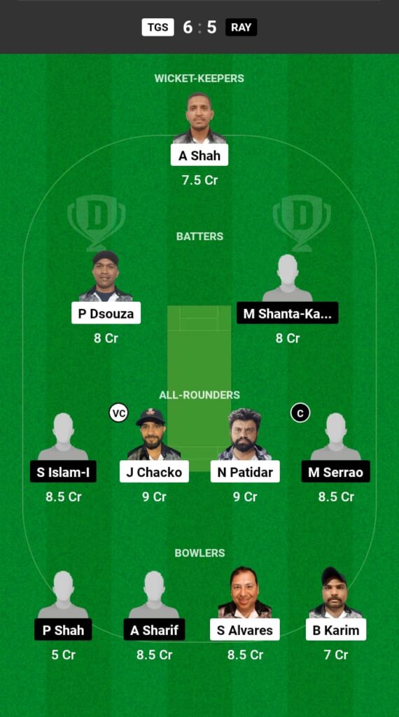 TGS vs RAY Dream11