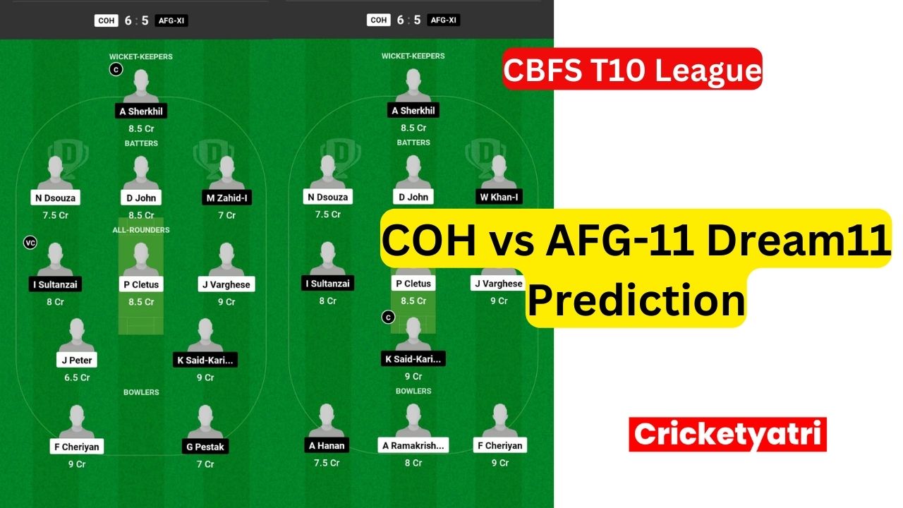 COH vs AFG-11 Dream11