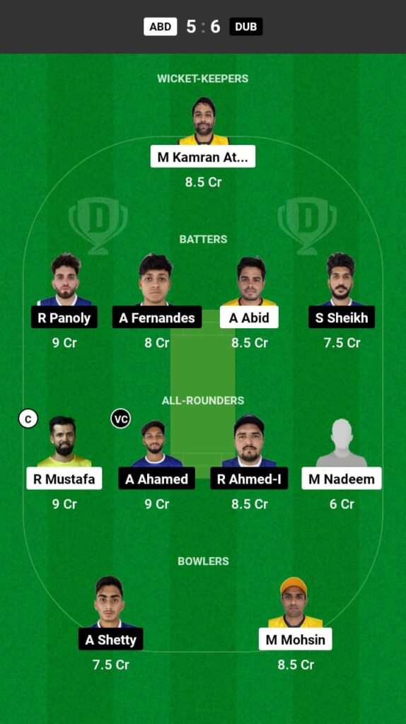 ABD vs DUB Dream11