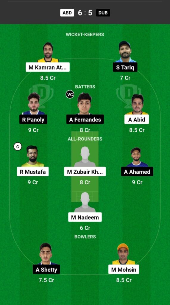 ABD vs DUB Dream11