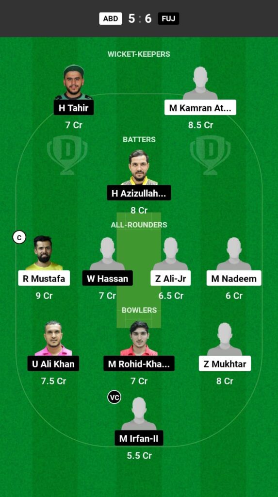 ABD vs FUJ Dream11