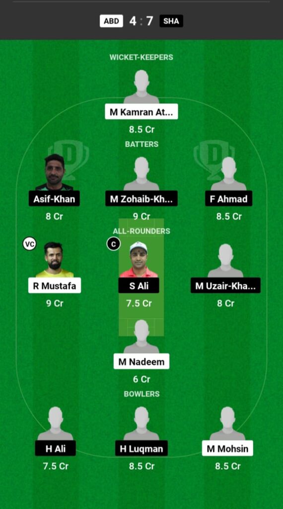 ABD vs SHA Dream11