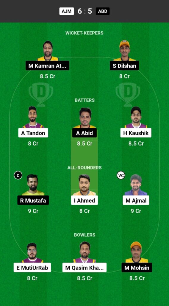 AJM vs ABD Dream11