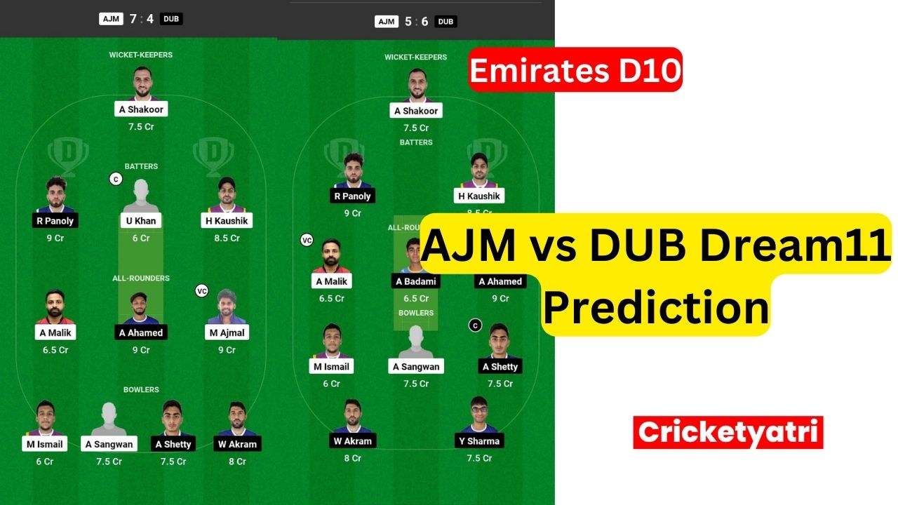 AJM vs DUB Dream11