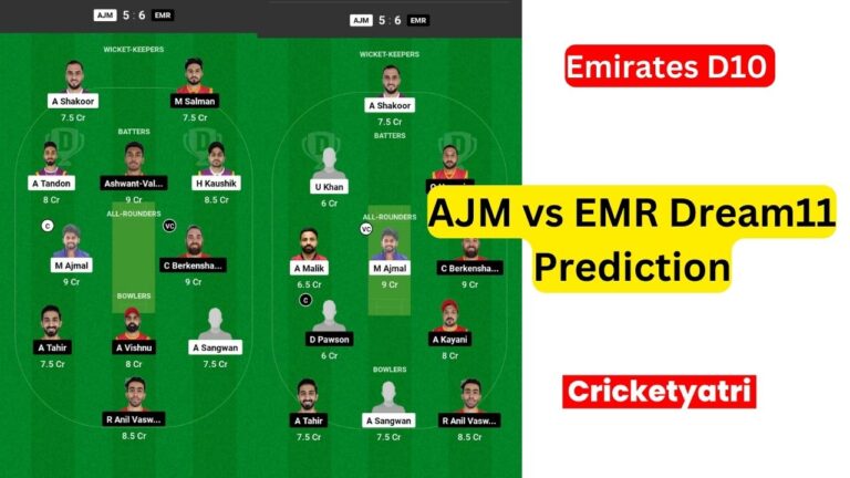 AJM vs EMR Dream11