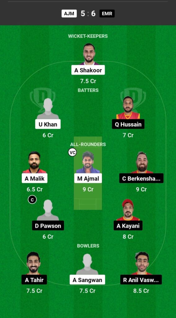 AJM vs EMR Dream11