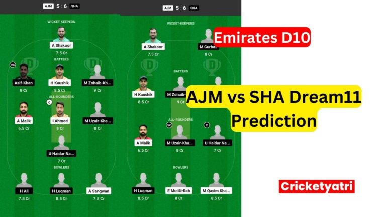 AJM vs SHA Dream11