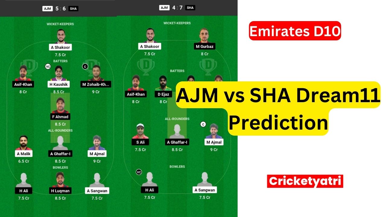 AJM vs SHA Dream11