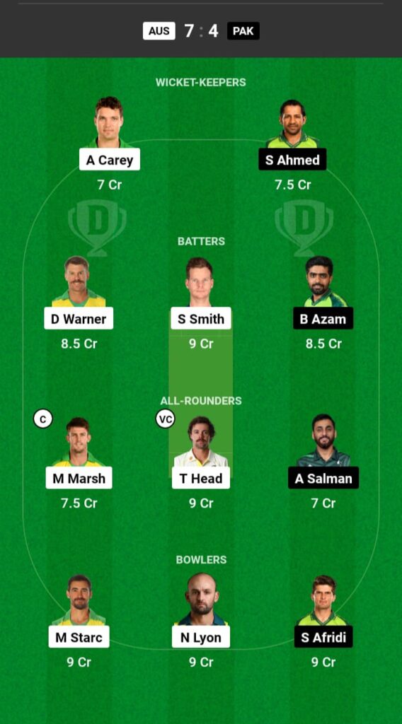 AUS vs PAK Dream11