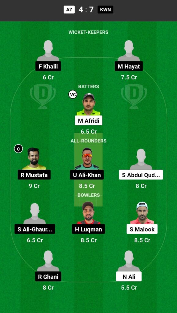 AZ vs KWN Dream11