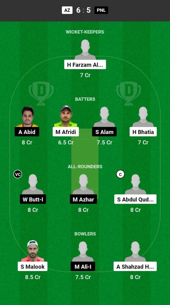 AZ vs PNL Dream11