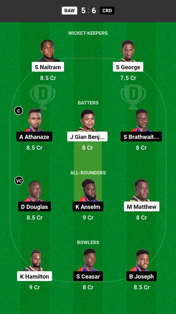 BAW vs CRD Dream11