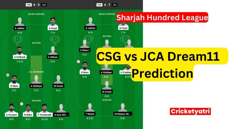 CSG vs JCA Dream11