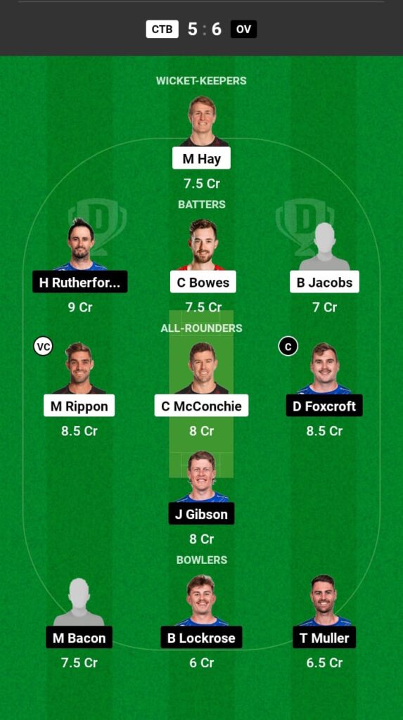 CTB vs OV Dream11