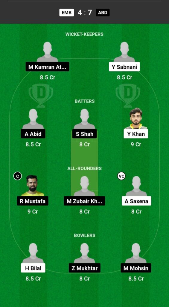 EMB vs ABD Dream11