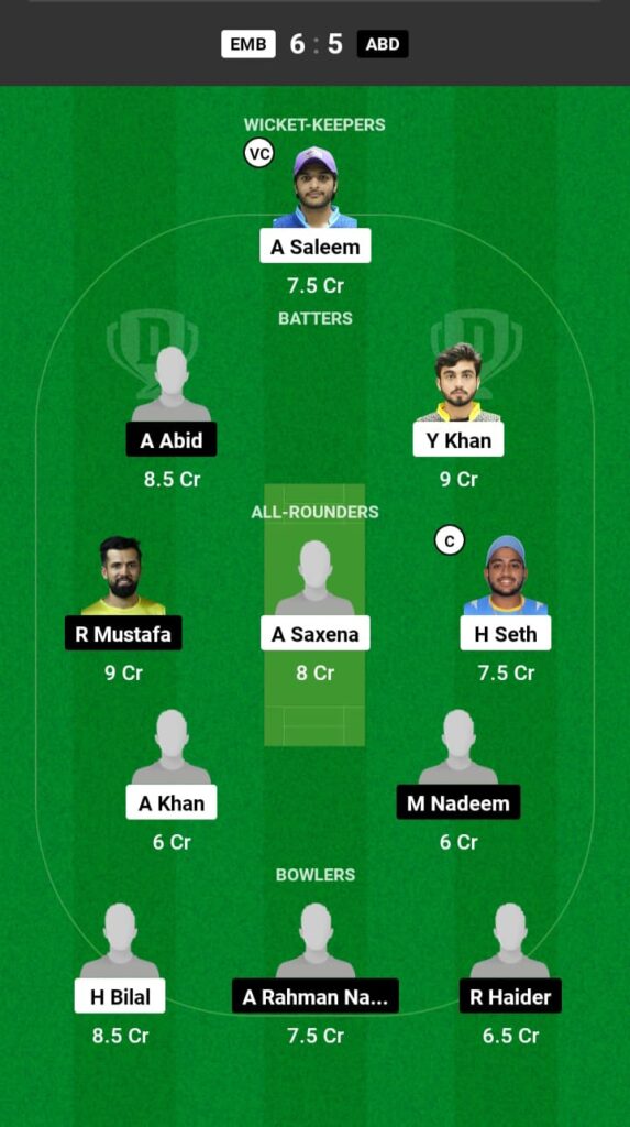 EMB vs ABD Dream11