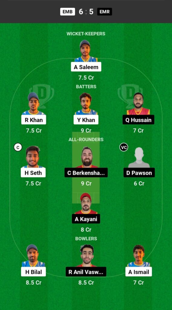 EMB vs EMR Dream11