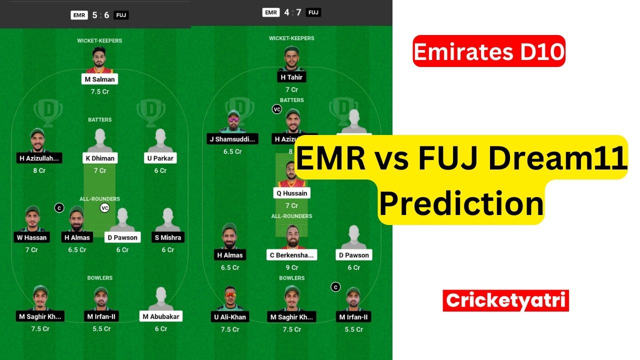 EMR vs FUJ Dream11