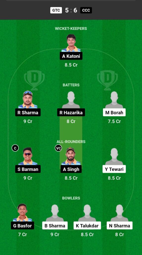 GTC vs CCC Dream11