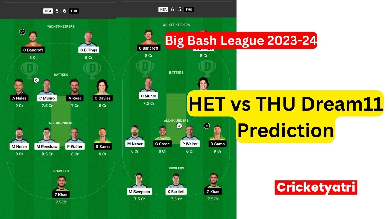 HET vs THU Dream11