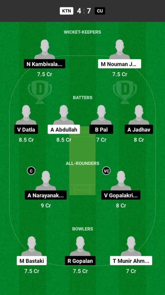 KTN vs CU Dream11