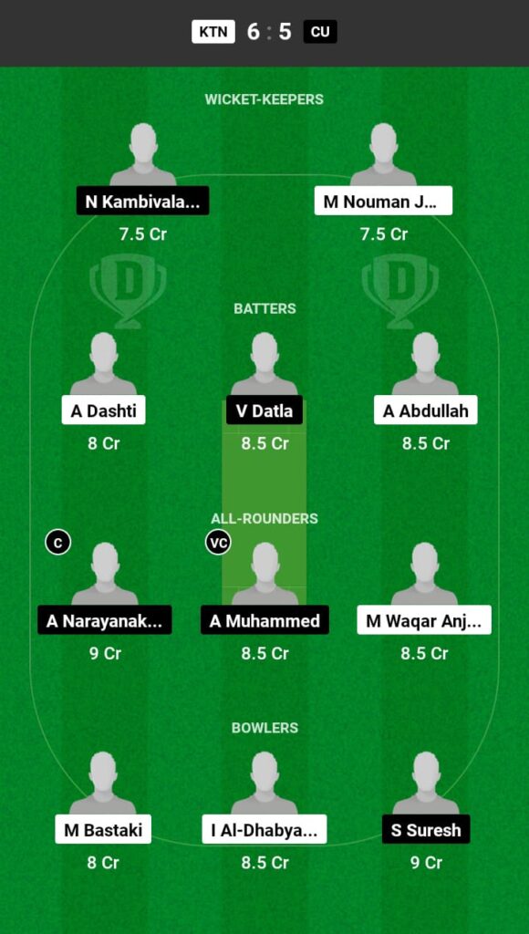 KTN vs CU Dream11