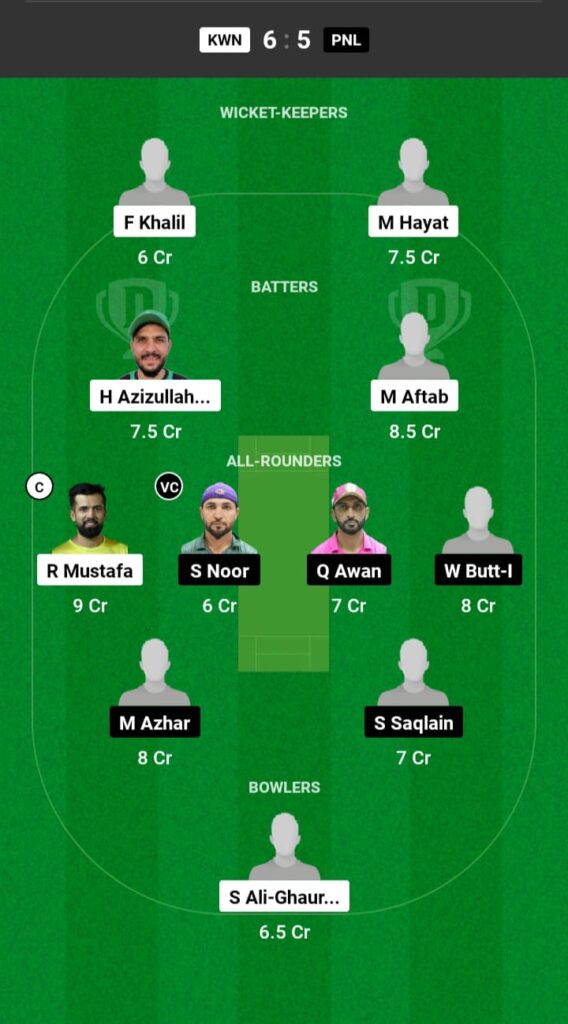 KWN vs PNL Dream11