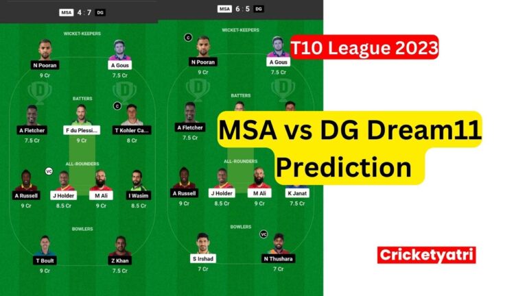 MSA vs DG Dream11 Prediction