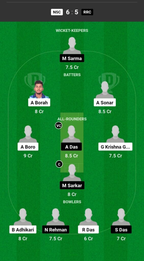 NSC vs RRC Dream11