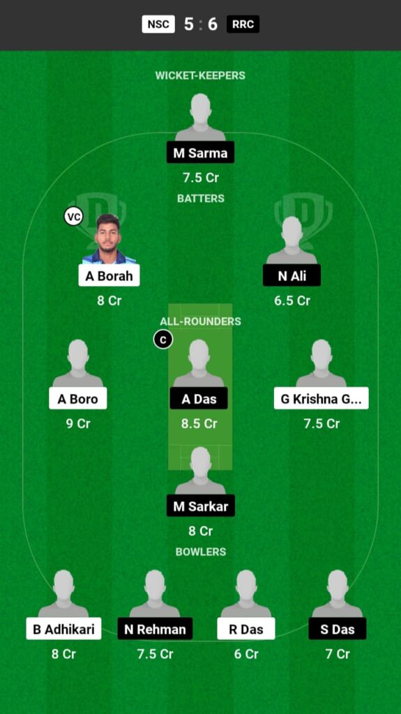 NSC vs RRC Dream11