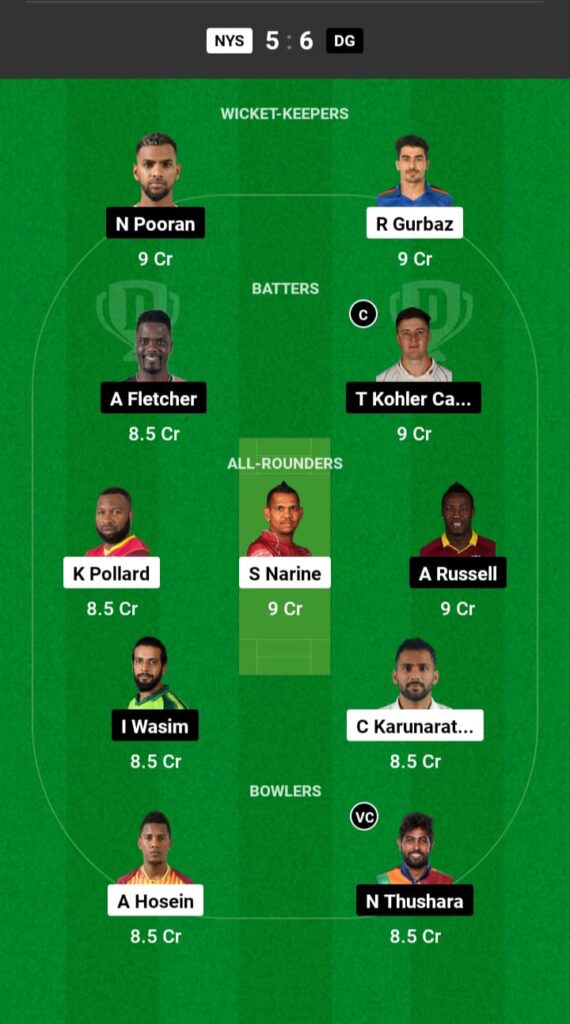 NYS vs DG Dream11