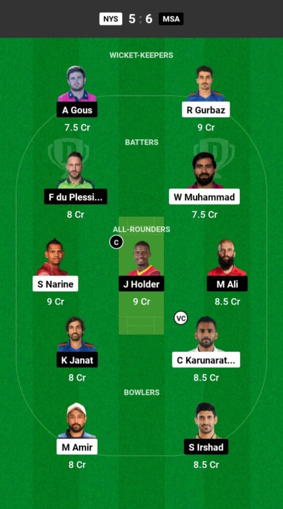 NYS vs MSA Dream11