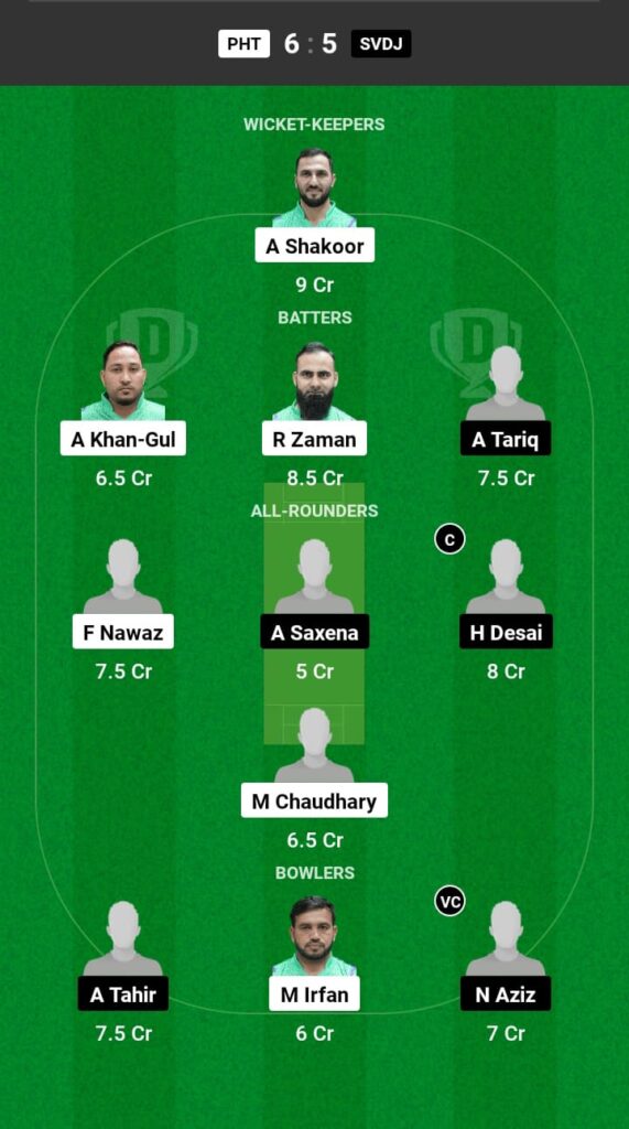 PHT vs SVDJ Dream11