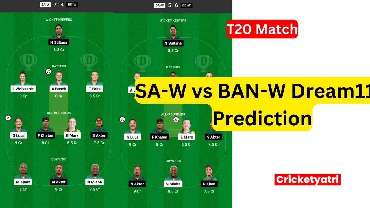 SA-W vs BAN-W Dream11 Prediction